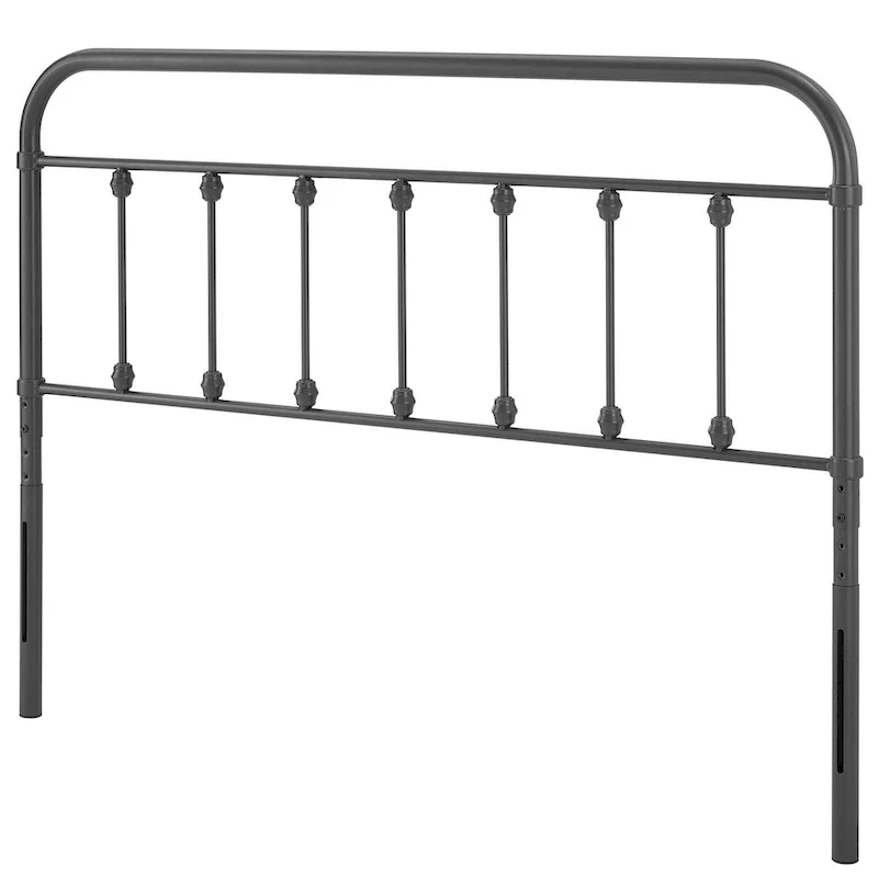 Classic Queen Size Grey Metal Headboard, Vintage Style Bed Headboard for Bedroom