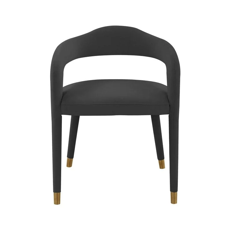 Green Velvet Dining Chair - Single Seater with Gold Legs