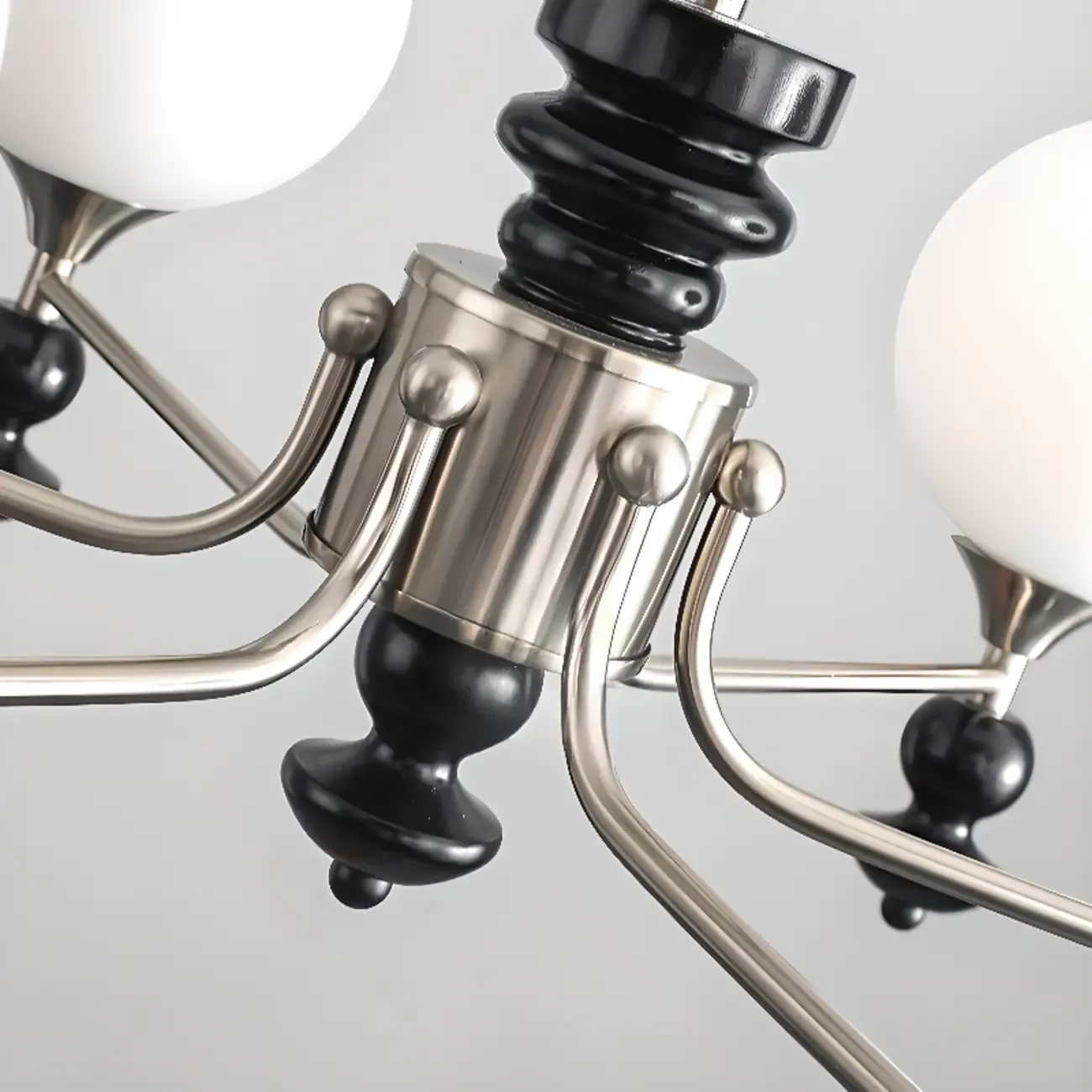 Modern Stylish Black Nickel Glass Globe Chandelier
