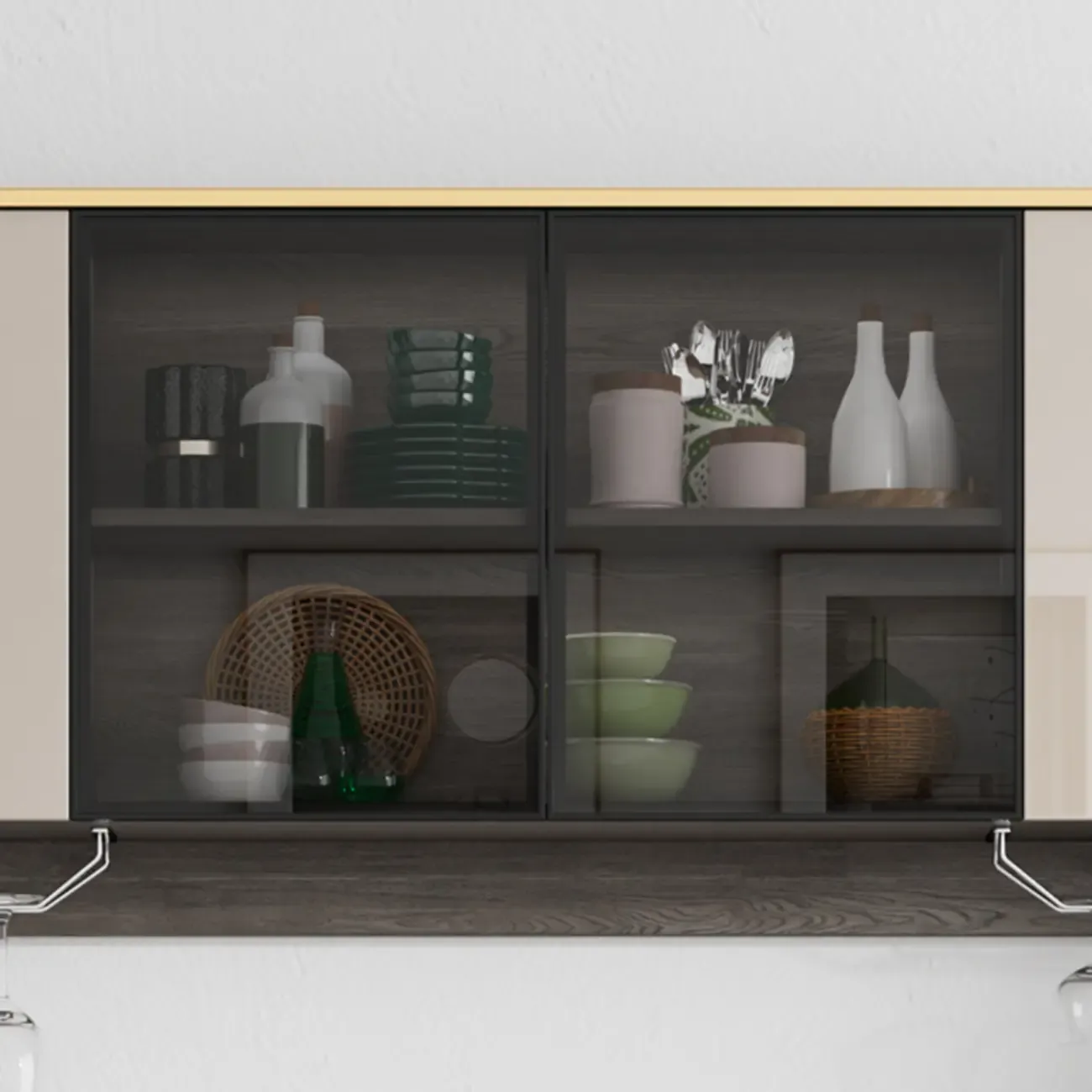 Glam Adjustable Wooden Dining Hutch China Cabinet