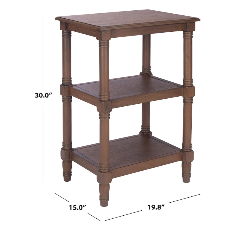 SAFAVIEH Elmira 3-Shelf Accent Table - 19.8 W x 15 L x 30 H - 20Wx15Dx30H