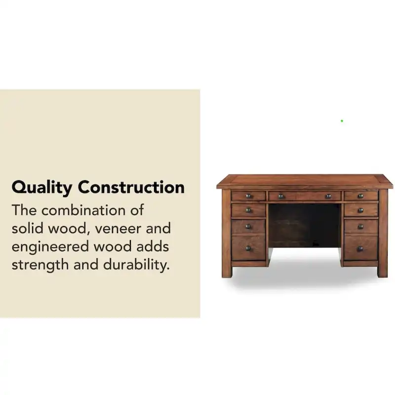 Aged Maple Executive Desk 54W - Single User Home Office