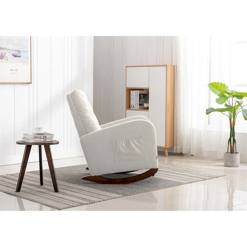 High Back Rocking Chair Nursery Chair, Padded Seat Armchair