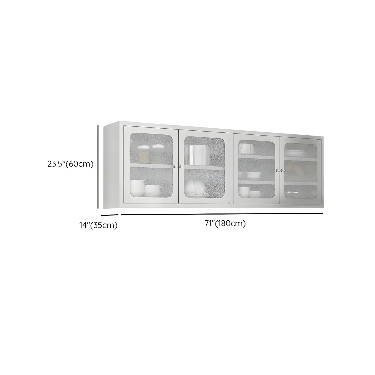 Elegant Stainless Steel Wall-Mounted Display Cabinet