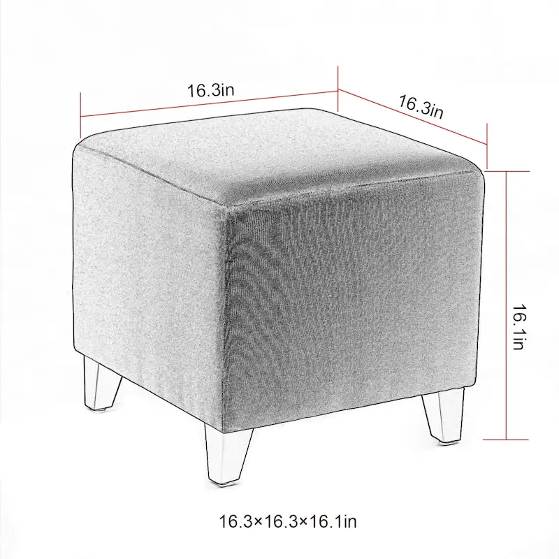 Adeco Simple British Style Passionate Cube Ottoman Footstool