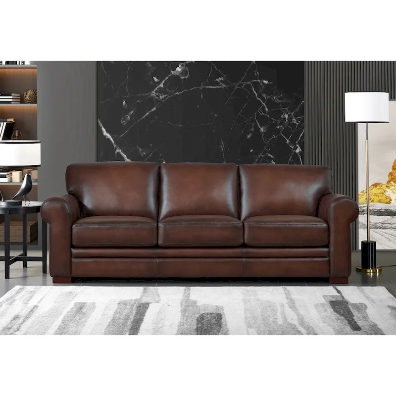 Hydeline Brookfield Top Grain Leather Sofa Set, Sofa and Chair