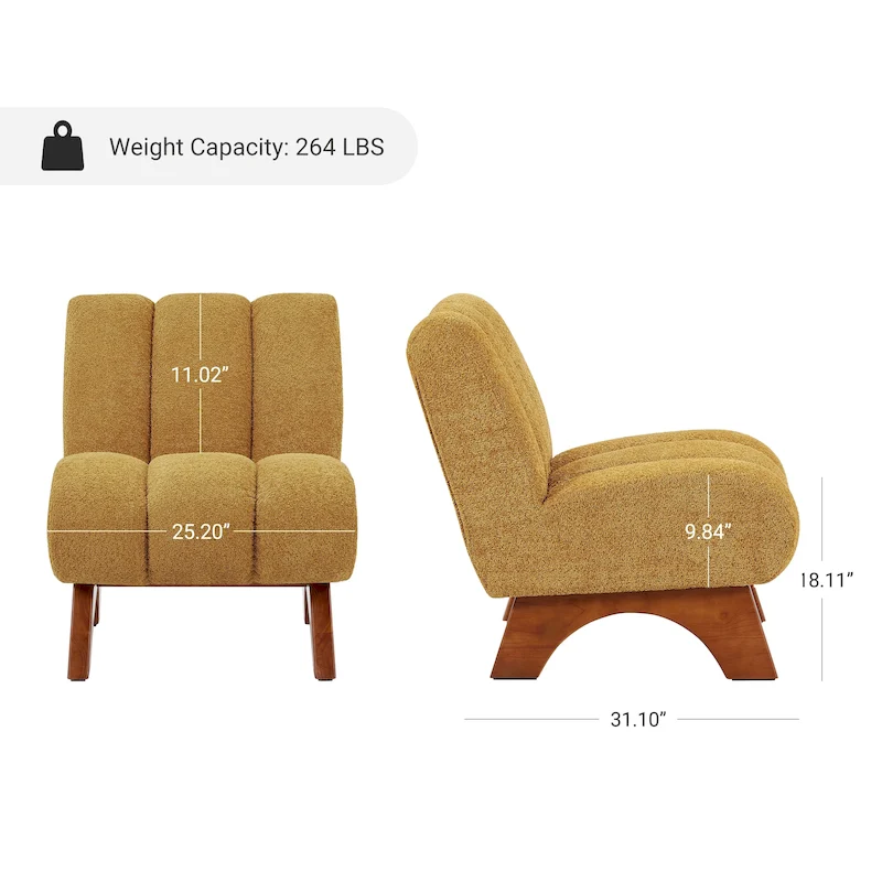 Art Leon Modern Wood and Fabric Accent Sofa Chair