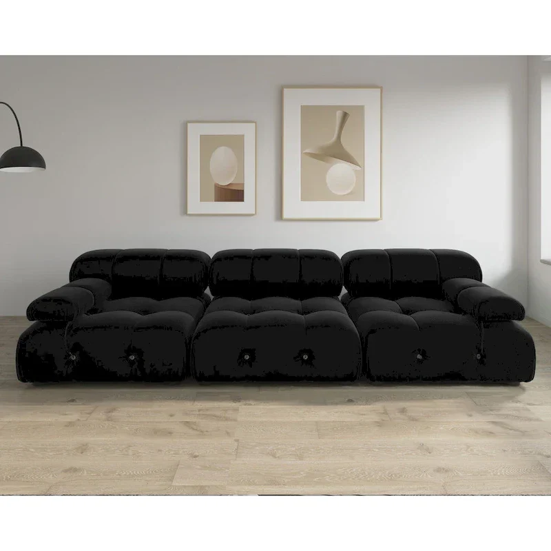 Black Velvet Free Combination Modular Sectional Sofa