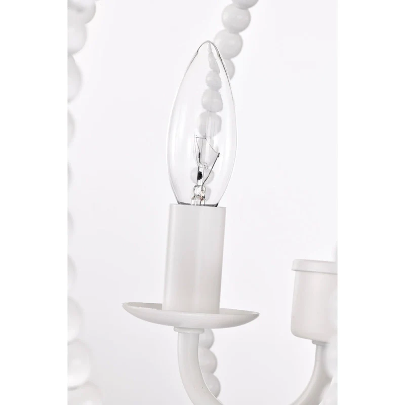Arni 16 Inch Pure White Beads Bohemian Pendant 3-Light