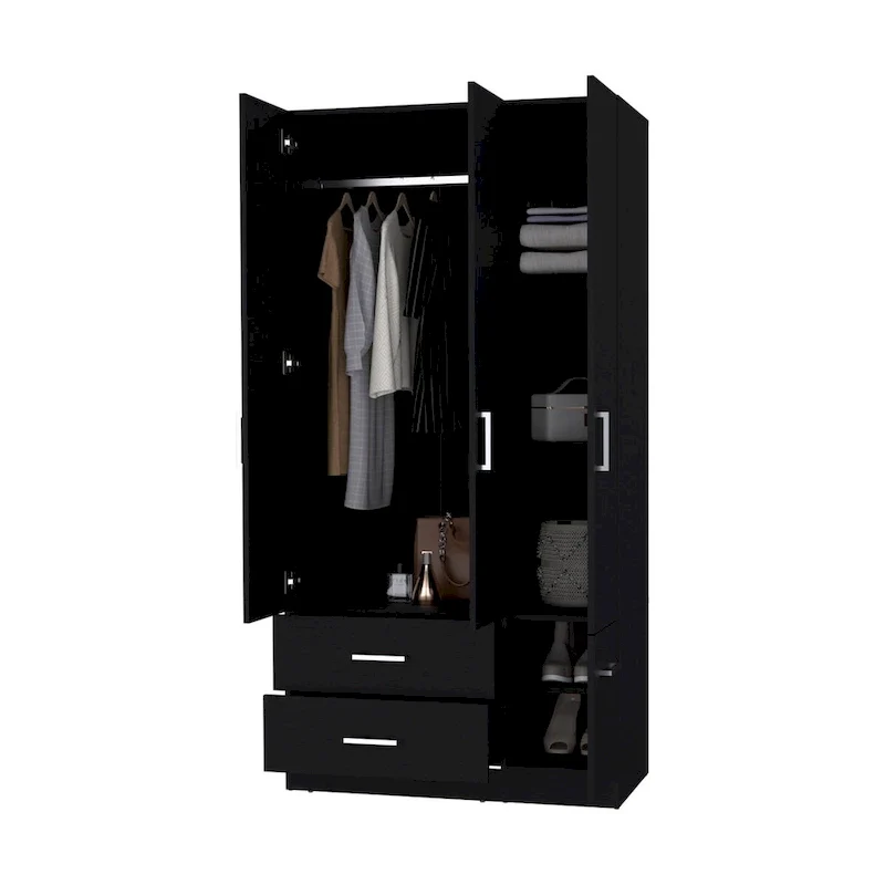 Douglas Armoire in melamine, two drawers, hanging rod - N/A