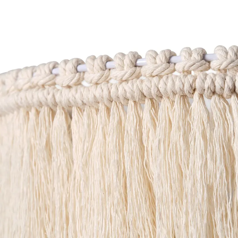 Bohemia Beige 1-Light Cotton Tassel Handmade Design 15.74 Inches Wide Boho Chandelier