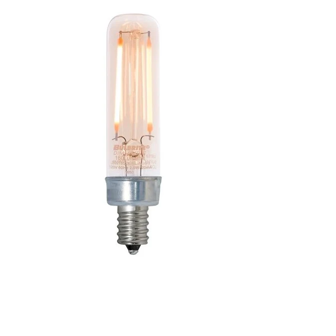 Bulbrite Pack of (4) 2.5 Watt Dimmable Antique Filament T6 Candelabra (E12) LED Bulb - 160 Lumens, 2100K, and 90 CRI