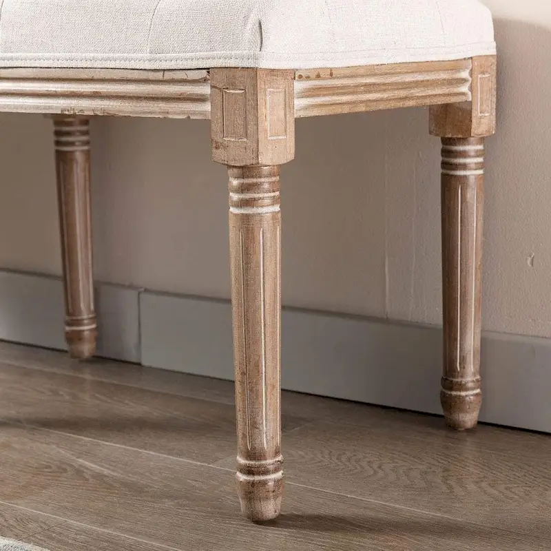 48  Extra-Long Rectangular Tufted Ottoman Bench Seat-Beige