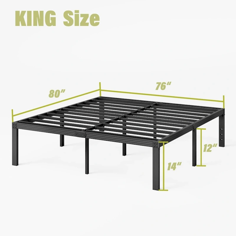 14 Inch Heavy Duty Bed Frame, No Box Spring Needed, Noise Free