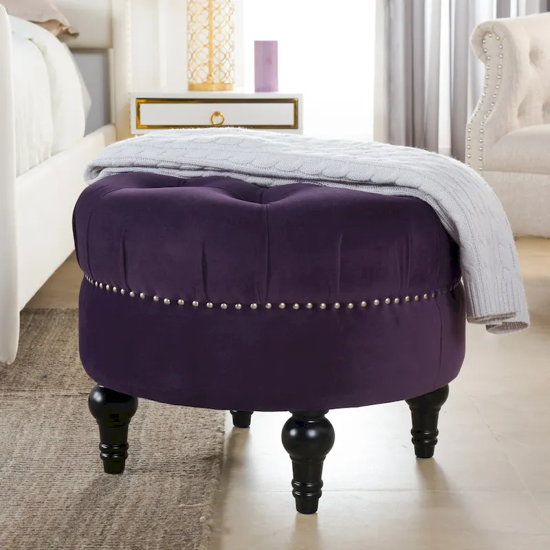 Dawn Tufted Round Ottoman by Jennifer Taylor Home