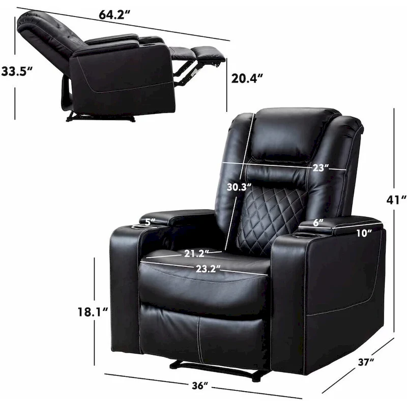 Ebello Multi-Function Power Recliner Home Theater Seating Chair