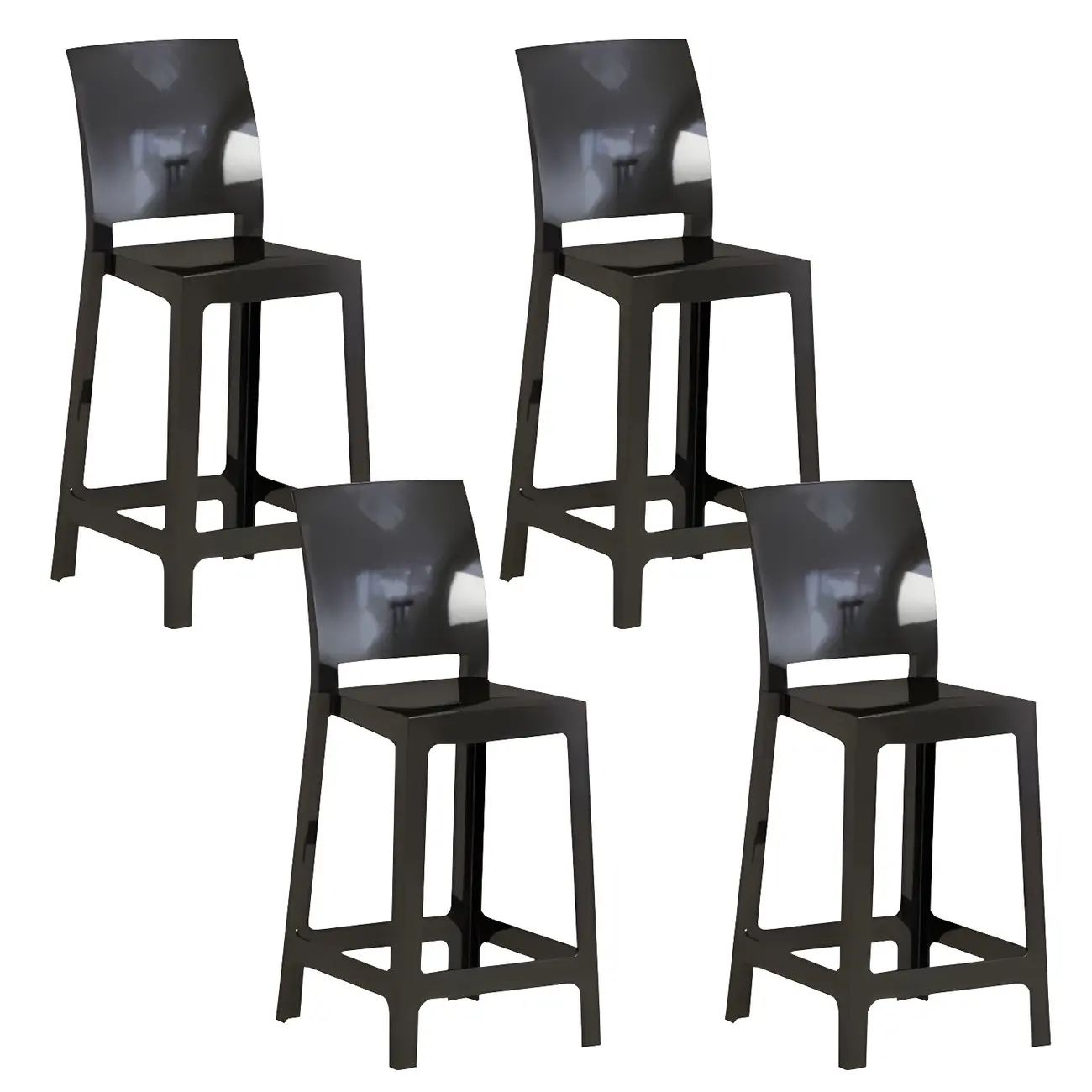 Modern Acrylic Smooth Elegant Circular Backrest Bar Stool