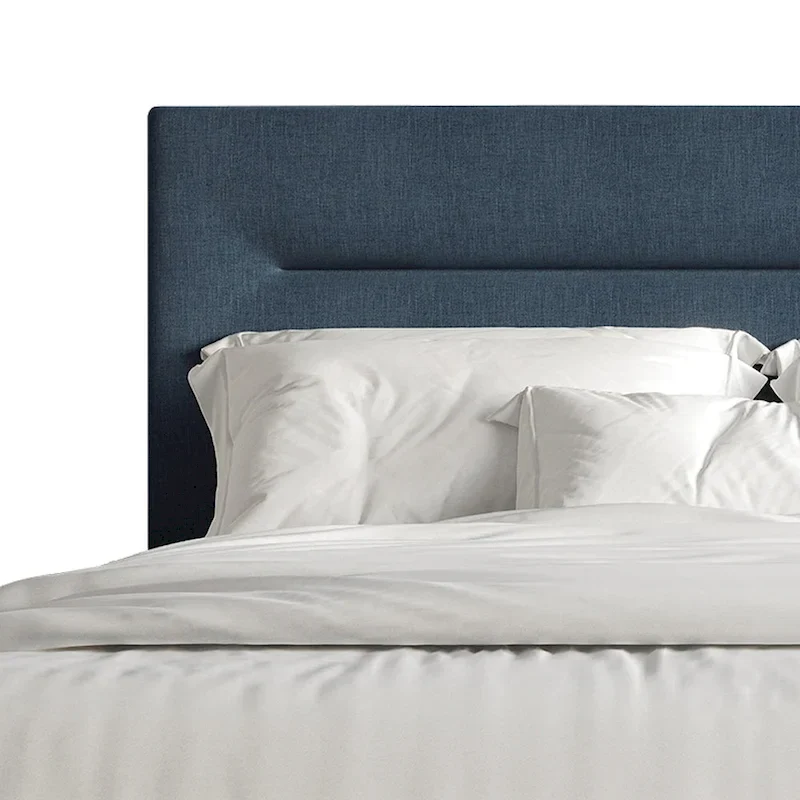 Linen Upholstered Bed, Foam-Padded Headboard, Rubberwood/MDF, Seats 2, Grey/Blue/Beige/Light Blue, Twin/Full/Queen/King