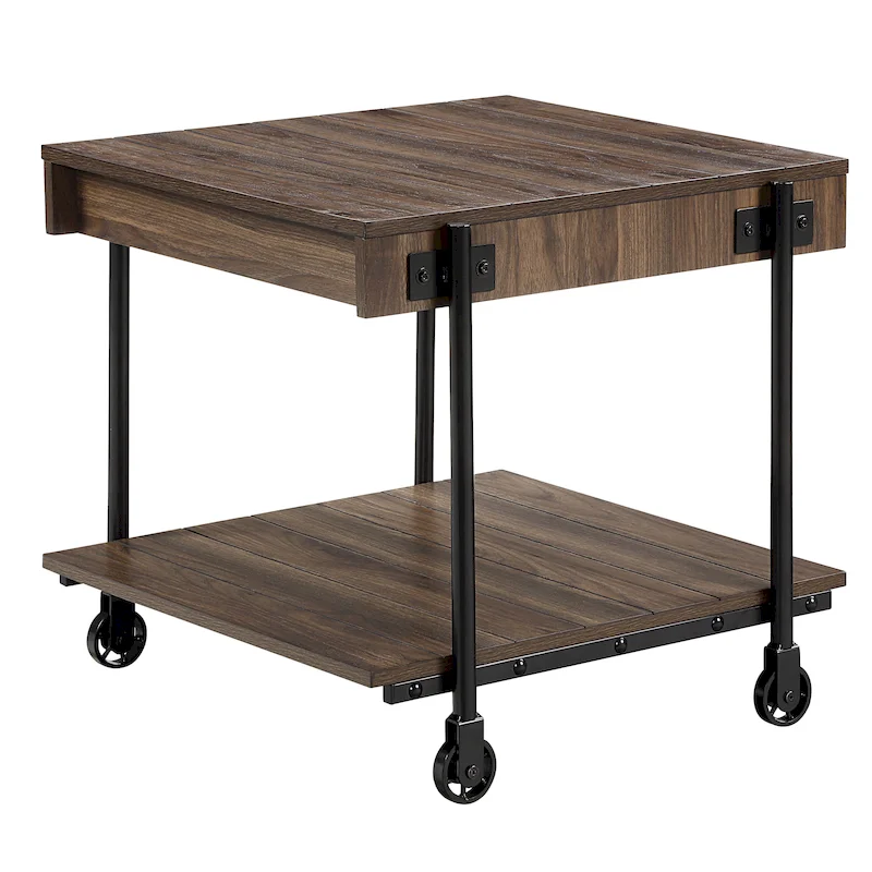 Hyssop Farmhouse 24-inch Steel 1-Shelf End Table by Furniture of America