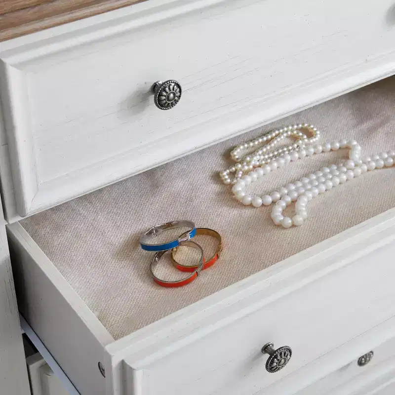 Beige Modern 5-Drawer Dresser, Single