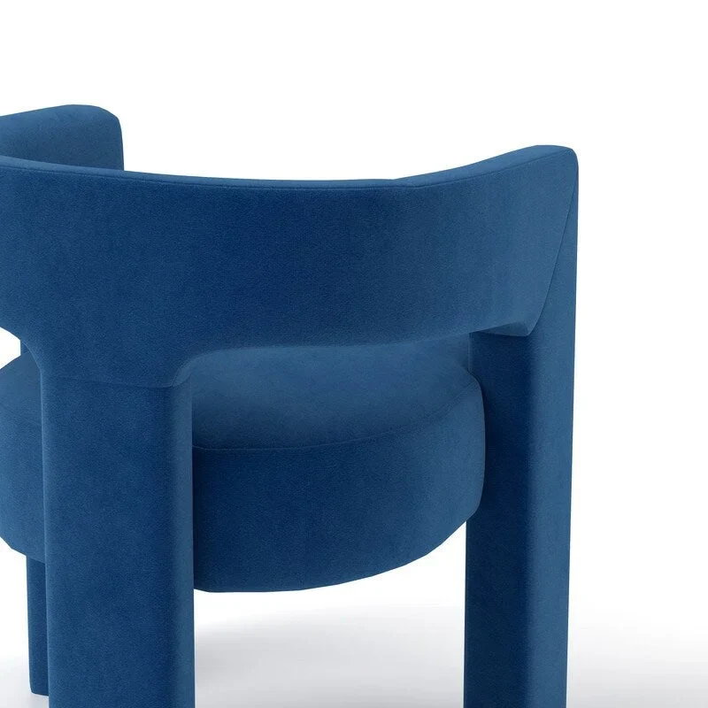 Modern Glam Velvet Upholstered Dining Chair, Open-Back Accent Chair