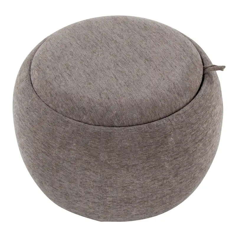 Carson Carrington Astrid Pouf with Natural Wood Tray Top