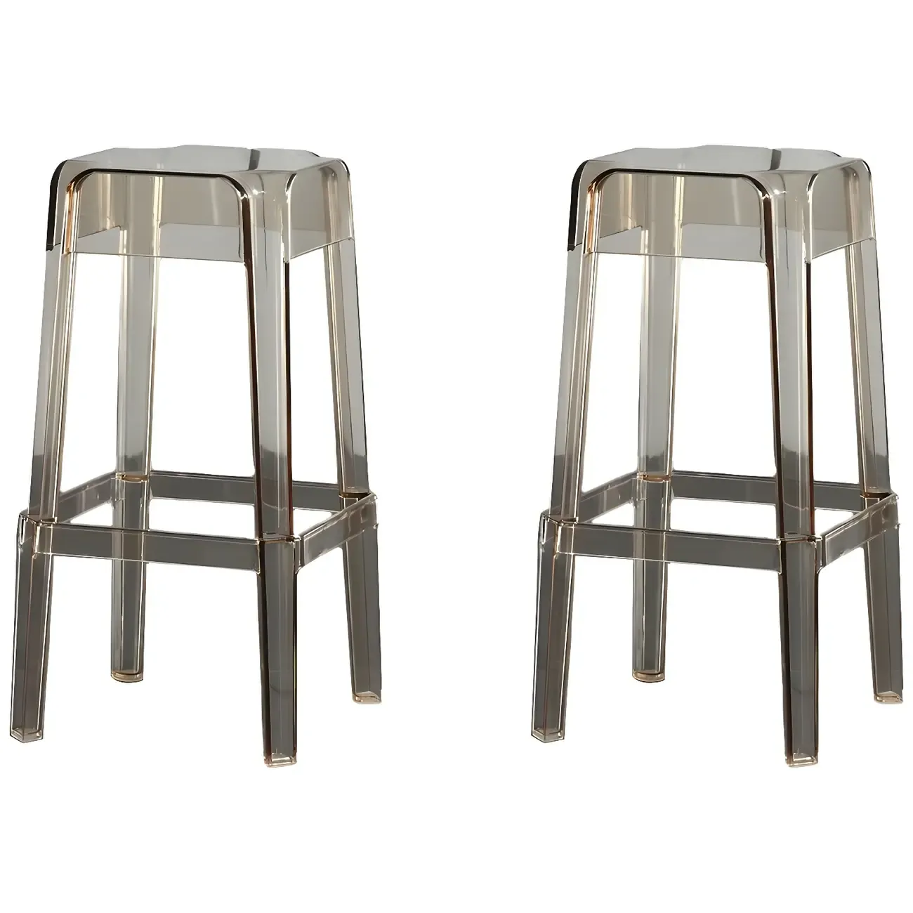 Modern Acrylic Four Legs Square Counter Bar Stool