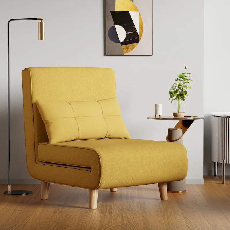 3 in 1 Convertible Upholstered Sofa Bed Sleeper Chair, Chaise Lounge Sofa, Folding Sleeper Chair, Recliner Chair with Pillow