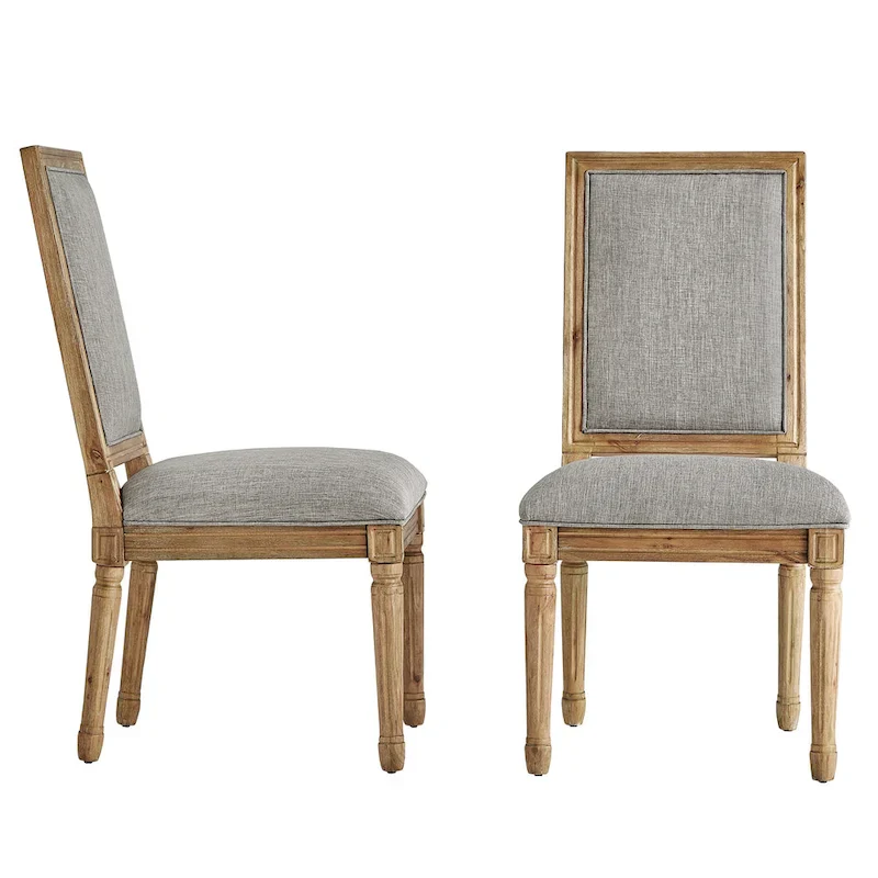 Deana Rectangular Linen Dining Chairs (Set of 2) by iNSPIRE Q Artisan