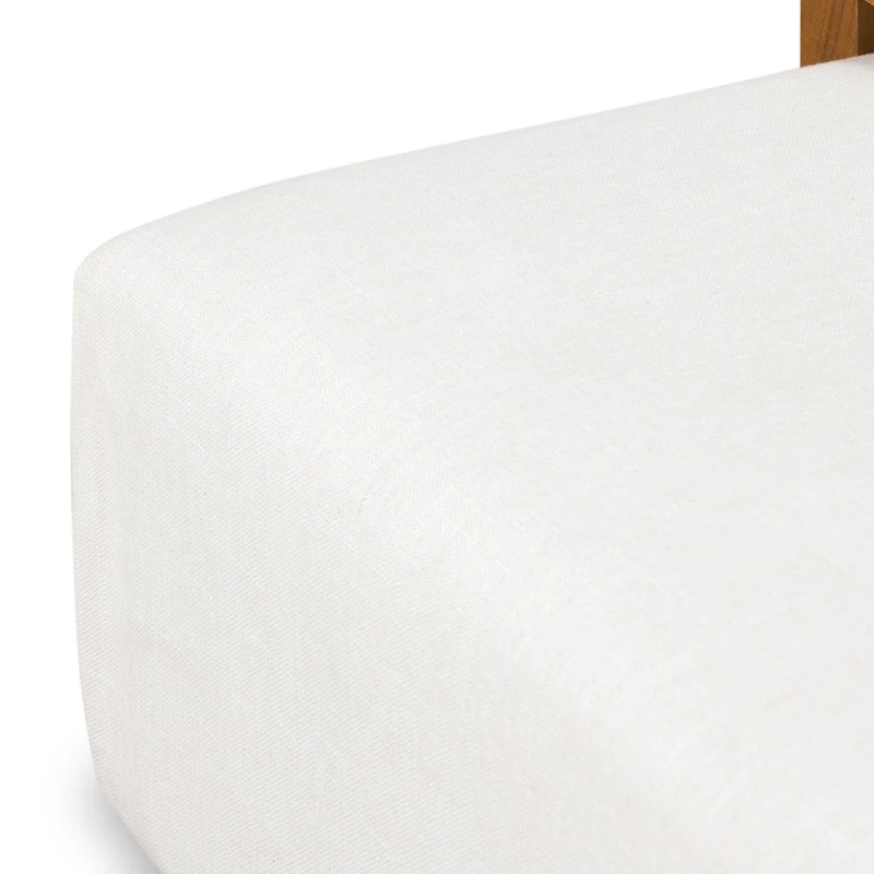 Poly & Bark Jarmo Ottoman with Adjustable Walnut Table - Full Grain Genuine Italian Leather