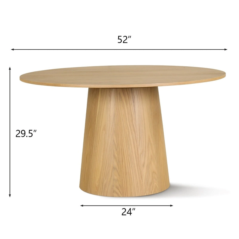 52 Solid Oak Round Pedestal Dining Table