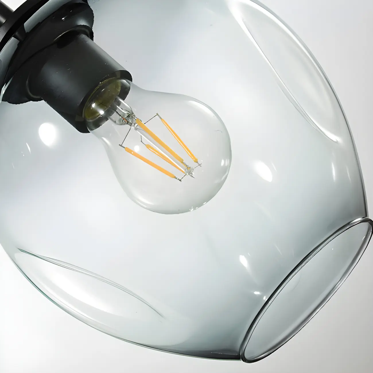 Industrial Sputnik Chandelier with Clear Blue Glass Globes