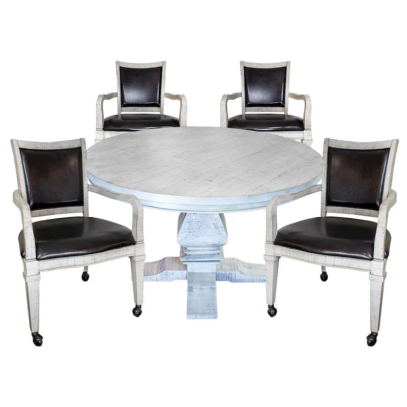 Hathaway Montecito Dining and Poker Table Set - Driftwood