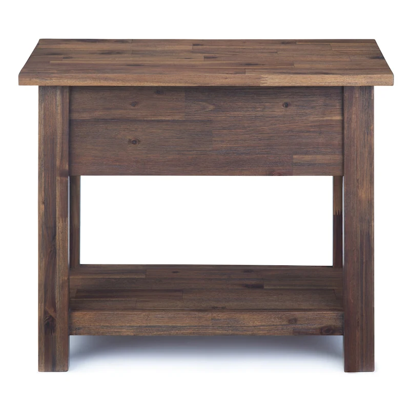WYNDENHALL Garret SOLID ACACIA WOOD 14 inch Wide Rectangle Rustic Narrow Side Table - 14  W x 24  D x 20  H