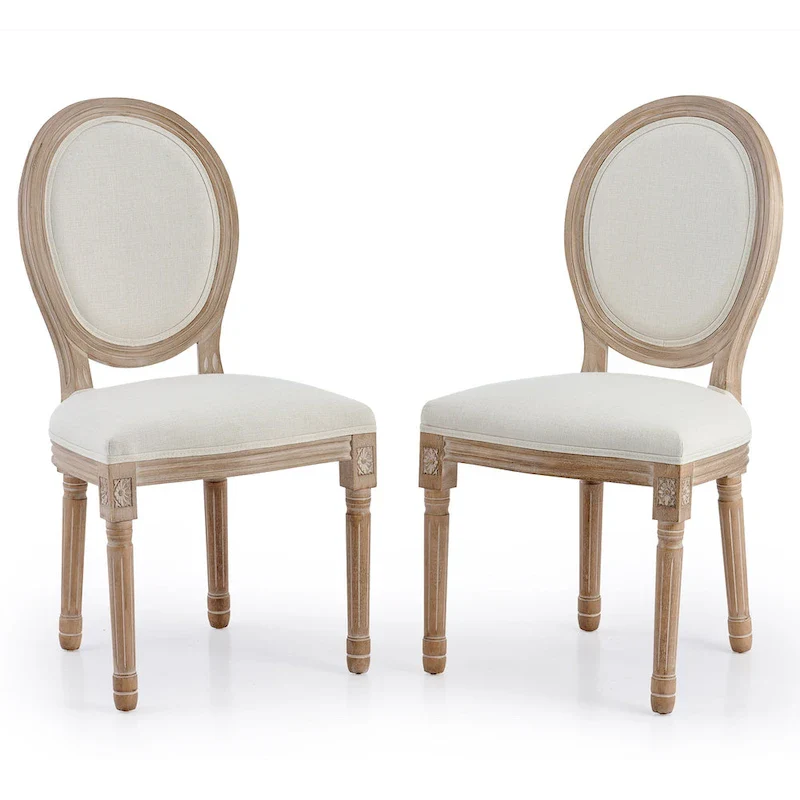 CO-Z King Louis XVI Upholstered Dining and Side Chairs, Set of 2