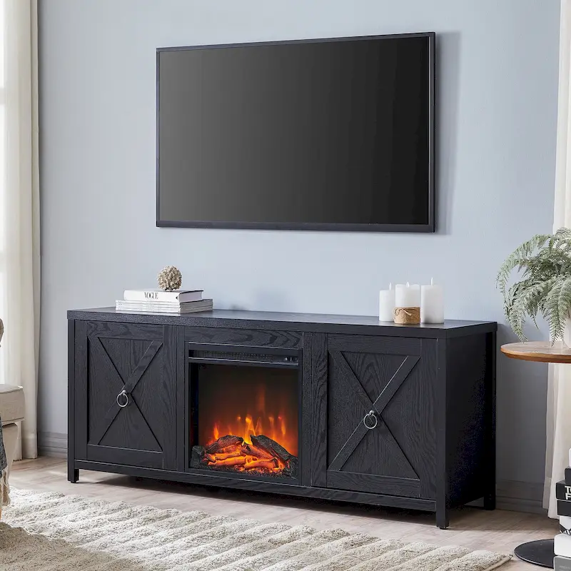 Granger 58 TV Stand with Log Fireplace Insert