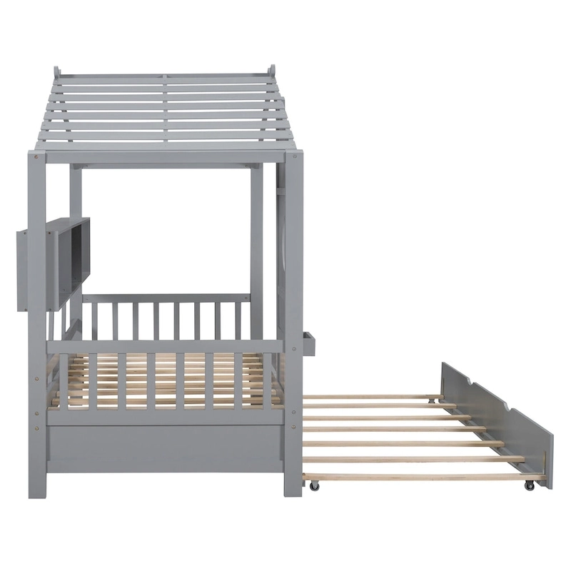 Queen Upholstered Bed with Wingback Headboard and Four Drawers