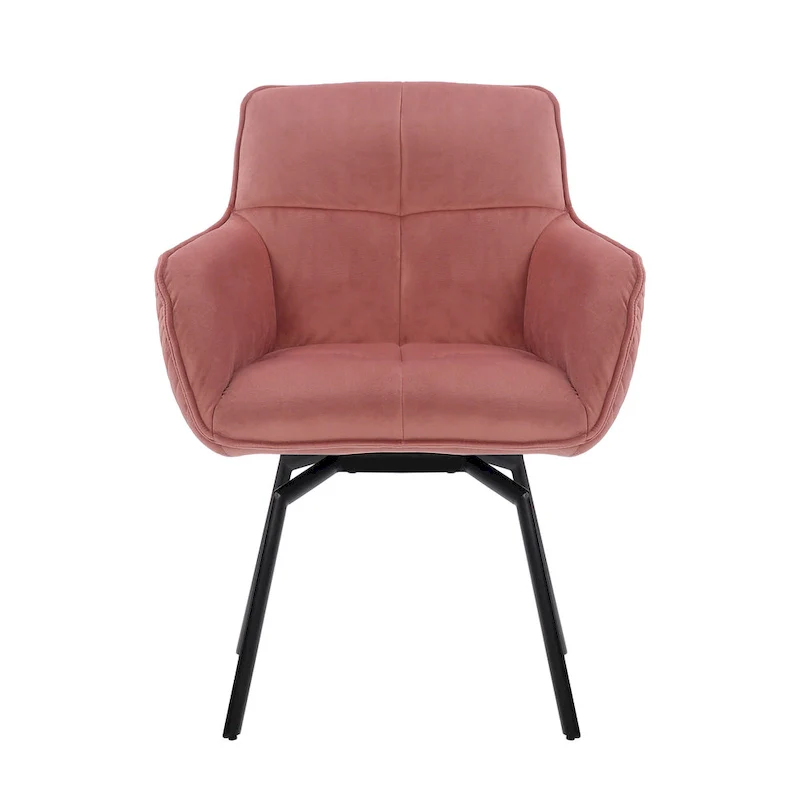 Swivel Velvet Accent Chair with Metal Legs
