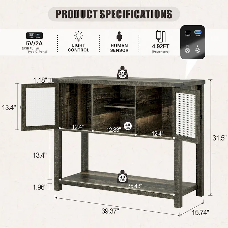 39Wide Console Table
