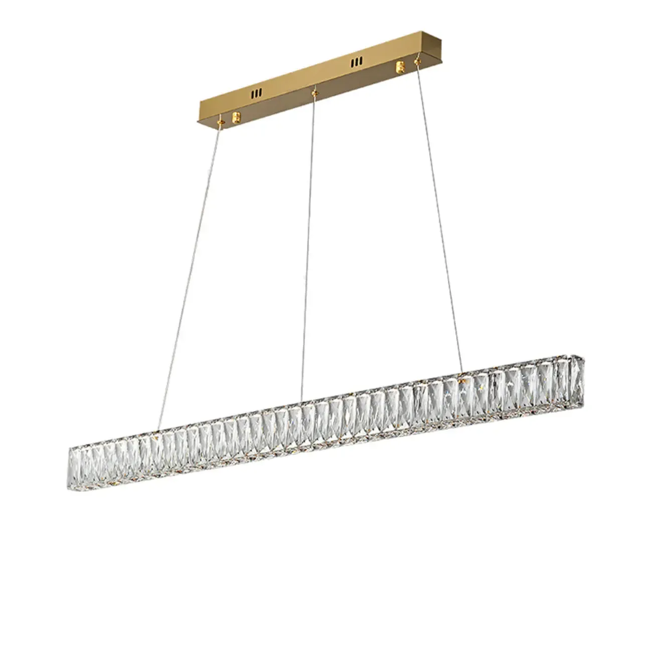 Rectangle Crystal Kitchen Island Pendant Light Dimmable LED