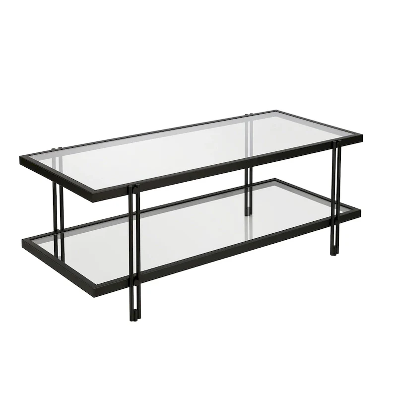 Inez Modern Steel and Glass Coffee Table