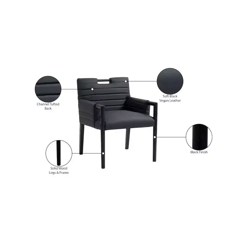 Meridian Furniture,Aimee Vegan Leather Dining Arm Chair