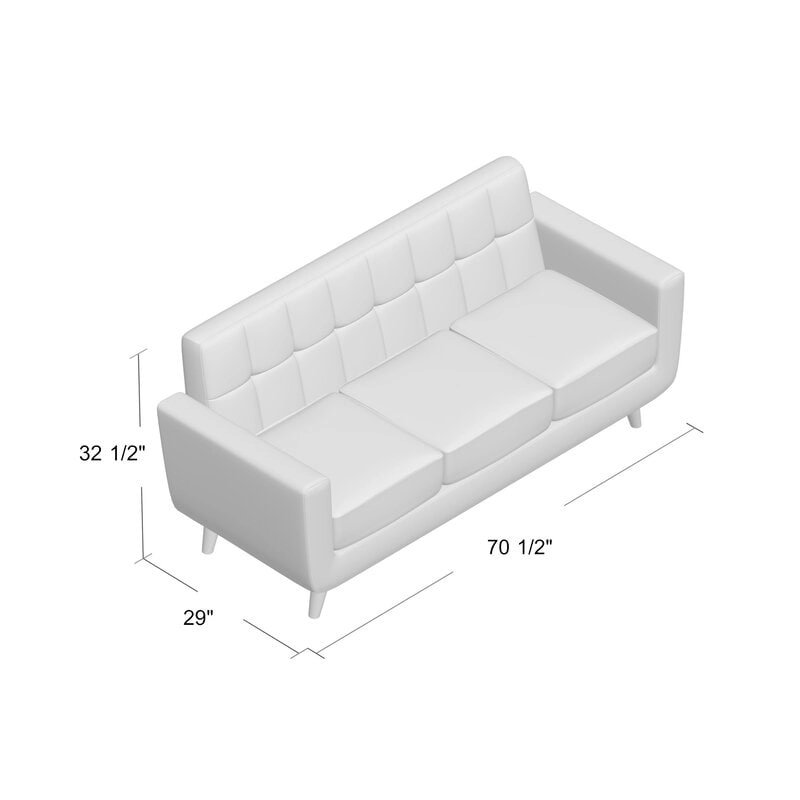 Grace Rainbeau Linen Upholstered Tufted Mid-century Sofa