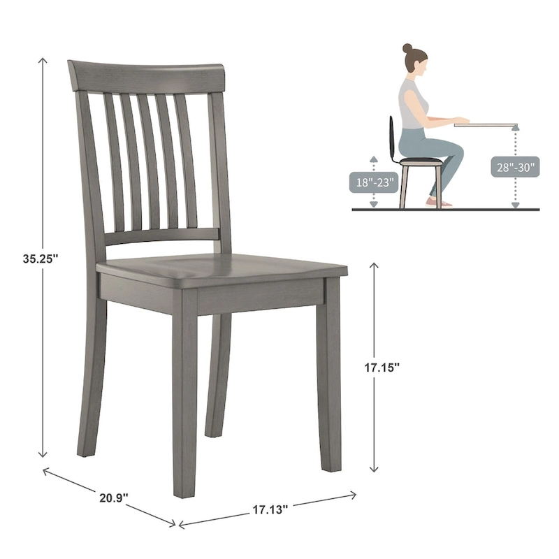 Wilmington II 60-Inch Rectangular Antique Grey Dining Set by iNSPIRE Q Classic