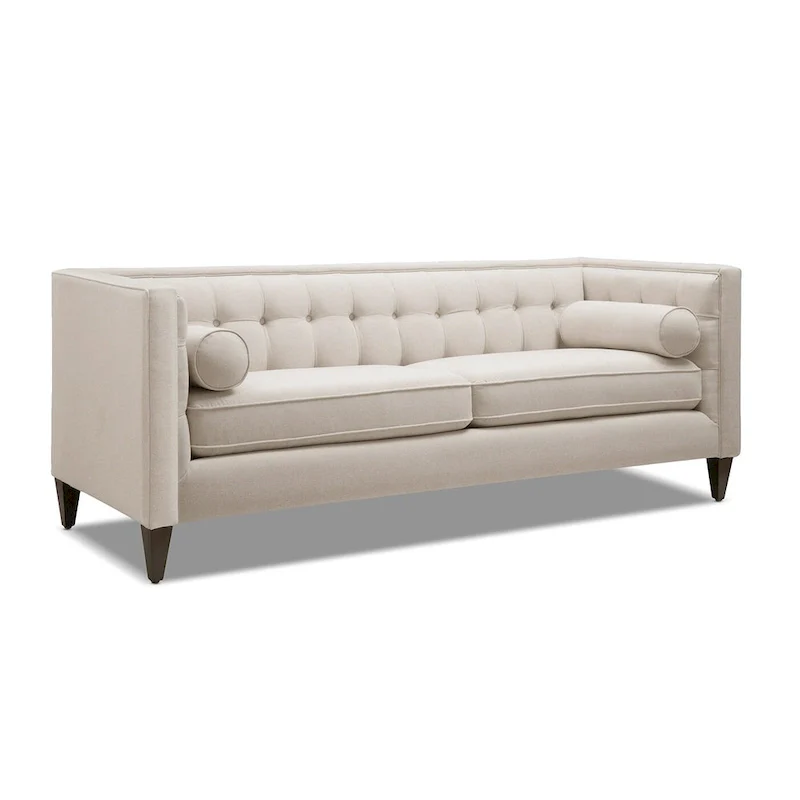 Modern Upholstered Tufted Swallowtail Sofa