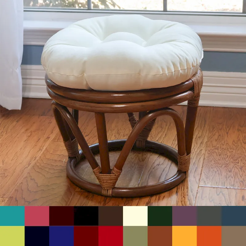 18-inch Footstool with Twill Cushion