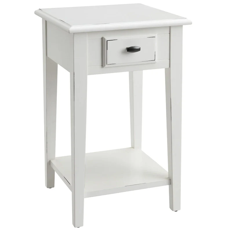 Leick Home One Drawer Square Side Table with Shelf