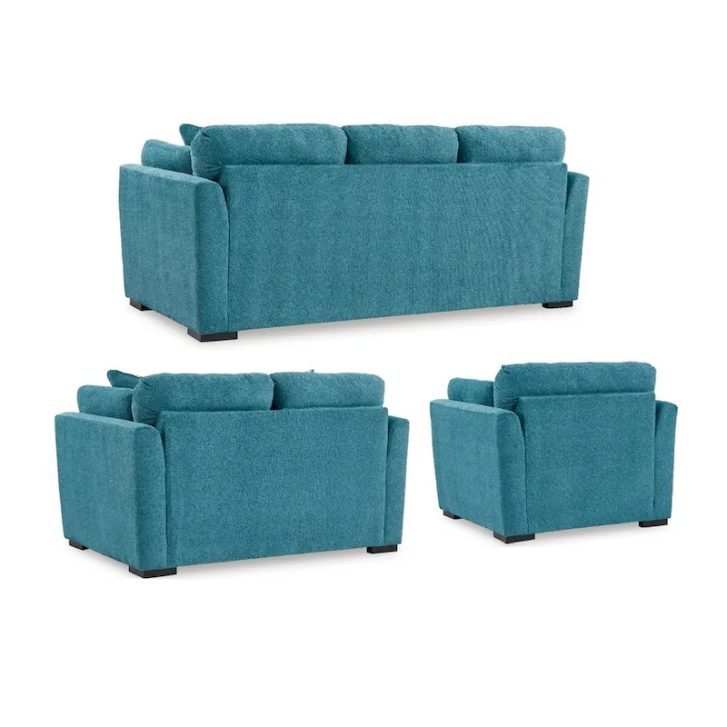 Roundhill Furniture Clareen 3-Piece Living Room Set, Sofa Loveseat and Cutler Chair