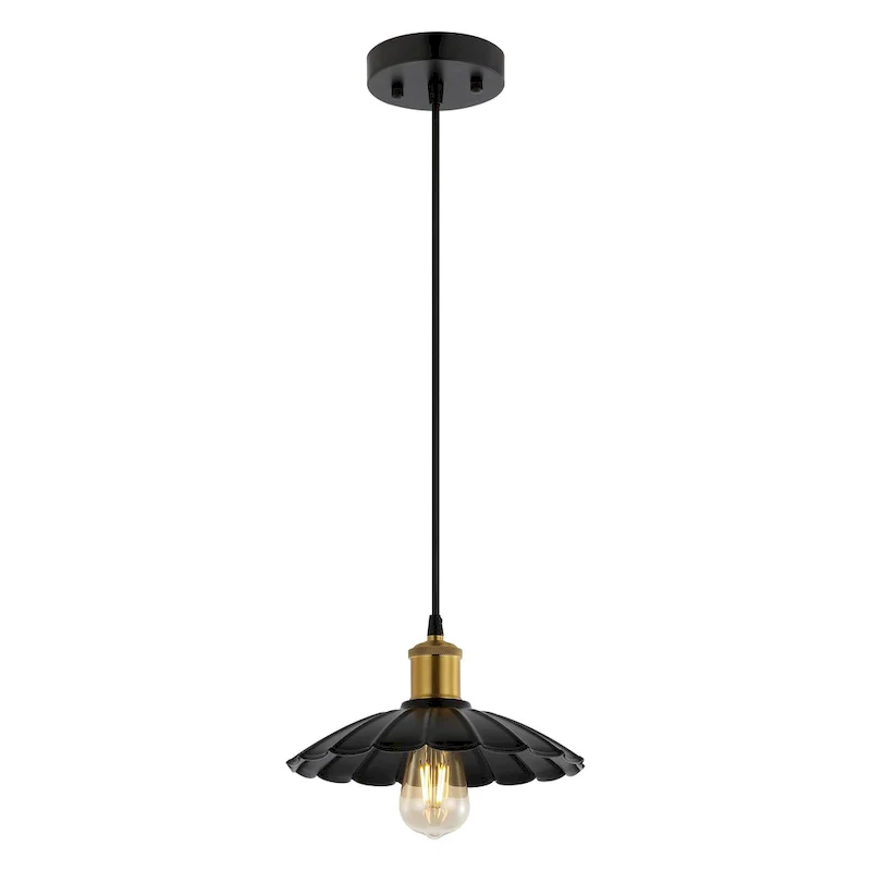 SAFAVIEH Ajeta 10-inch Pendant Light - 10 In. W x 10 In. D x 25082 In. H - Black/Brass - 10Wx10Dx68H