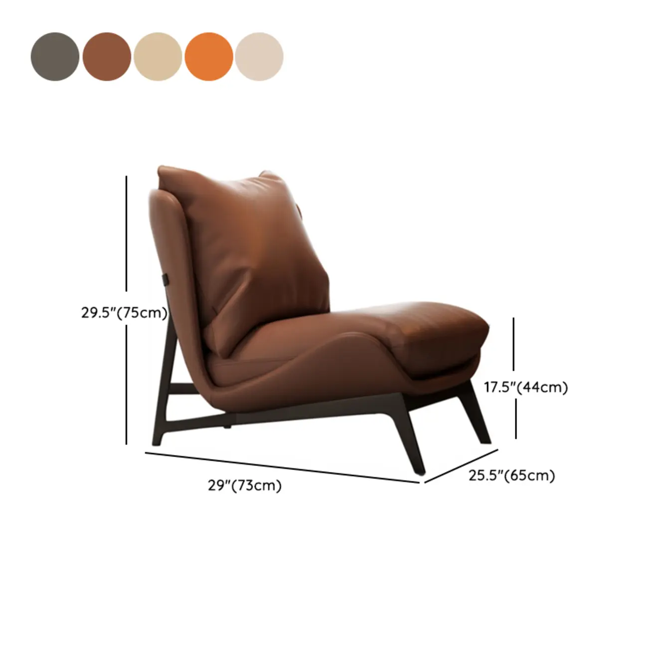 Modern Cat-Resistant Leather Accent Chair with Ottoman